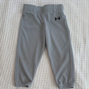 Under Armour Kids Gray Cropped Baseball Pants